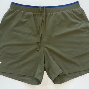 Fabletics Men's Athletic Shorts in Olive and Blue
